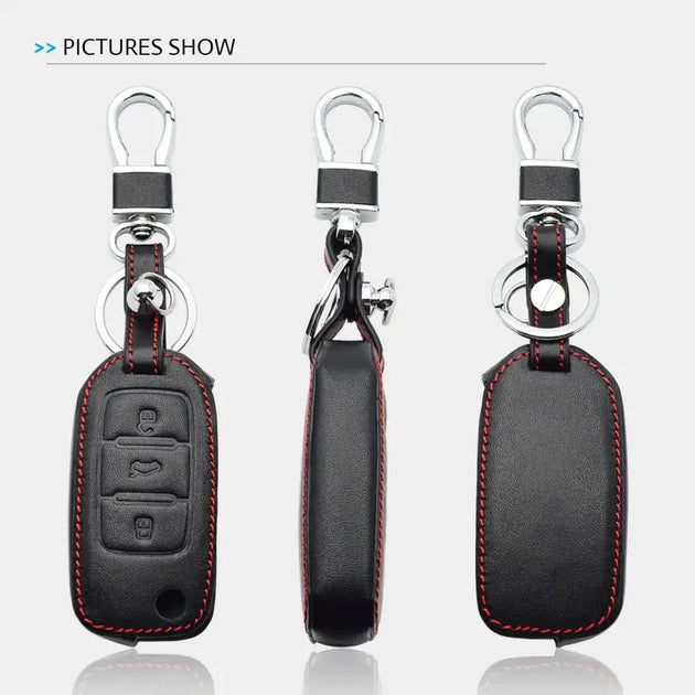Leather car key case for vw volkswagen polo golf passat beetle caddy Nexellus