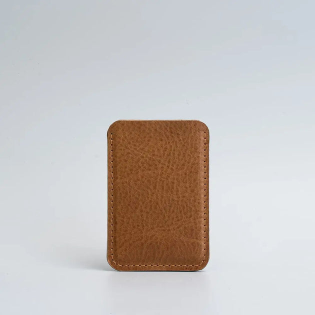 Leather magsafe wallet - the minimalist - Camel
