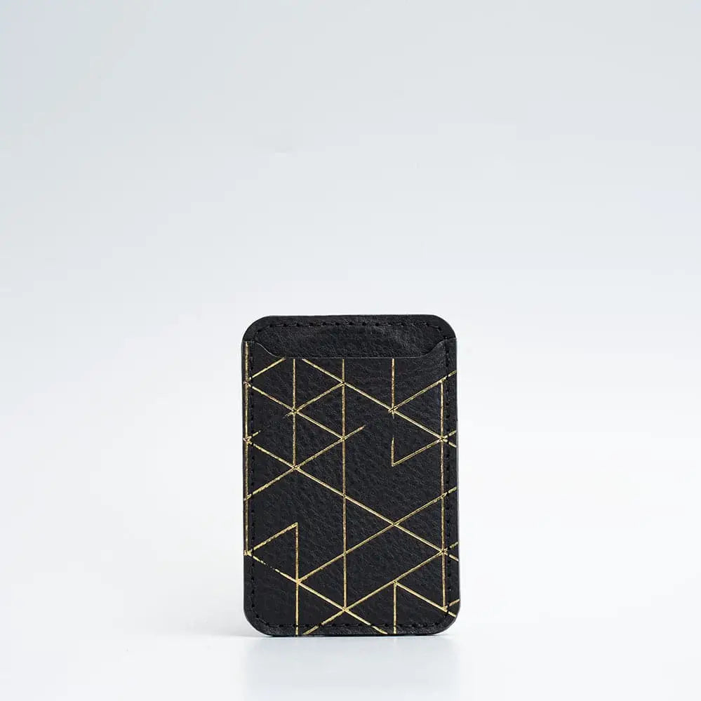 Limited edition leather magsafe wallet - Golden Black
