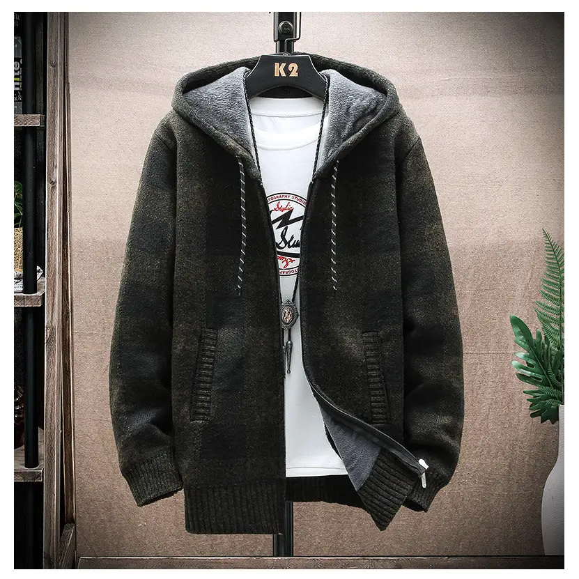 Men Plaid Color Blocking Plus Size Sweater Nexellus
