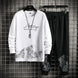 Men's Fashion Alphabet Round Neck Sweater Casual Suit Nexellus