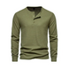 Men's four button waffle henley neck long sleeve t-shirt Nexellus