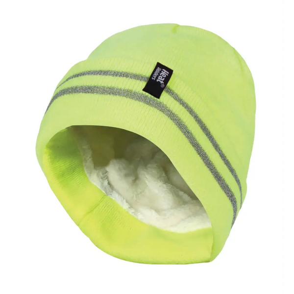 Mens hi-visibility reflective thermal beanie hat - One Size