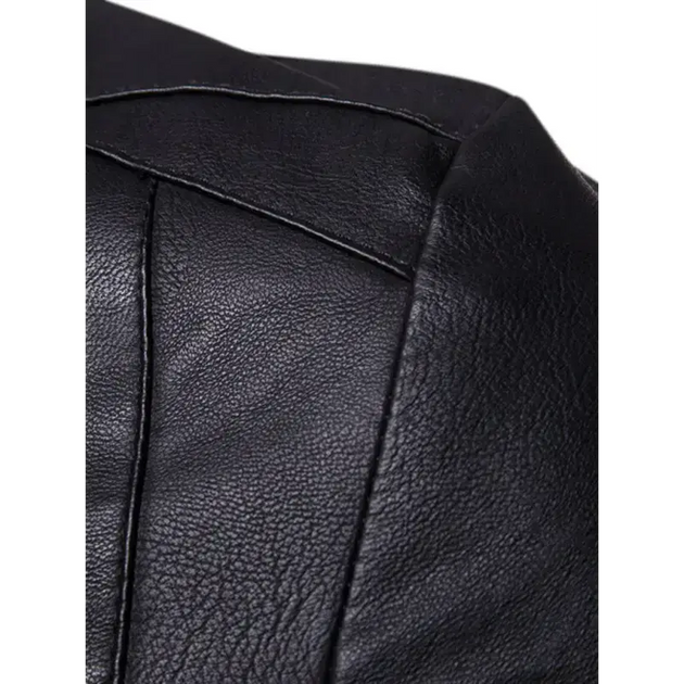 Men's motorcycle zipper stand collar leather jacket Nexellus