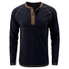 Men's thermal henley trim t shirt Nexellus