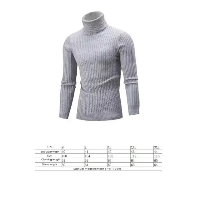 Men's warm turtleneck casual slim fit fall winter knitted pullover Nexellus