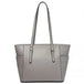 LM1642-1 - Miss Lulu Faux Leather Adjustable Handle Tote Bag - Grey - Nexellus