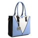 LG1641 - Miss Lulu Leather Look V-Shape Shoulder Handbag - Blue - Nexellus