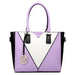 LG1641 - Miss Lulu Leather Look V-Shape Shoulder Handbag - Purple - Nexellus