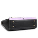 LG1641 - Miss Lulu Leather Look V-Shape Shoulder Handbag - Purple - Nexellus