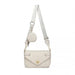 LB2138 - Miss Lulu V-quilted Flap Leather Shoulder Bag - Grey - Nexellus