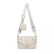 LB2138 - Miss Lulu V-quilted Flap Leather Shoulder Bag - Grey - Nexellus