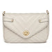 LB2138 - Miss Lulu V-quilted Flap Leather Shoulder Bag - Grey - Nexellus