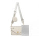 LB2138 - Miss Lulu V-quilted Flap Leather Shoulder Bag - Grey - Nexellus