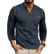 New men's henley color block knitted long sleeve t-shirt Nexellus