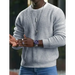 New men's solid colour waffle all-match thin round neck long-sleeved Nexellus