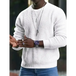 New men's solid colour waffle all-match thin round neck long-sleeved Nexellus