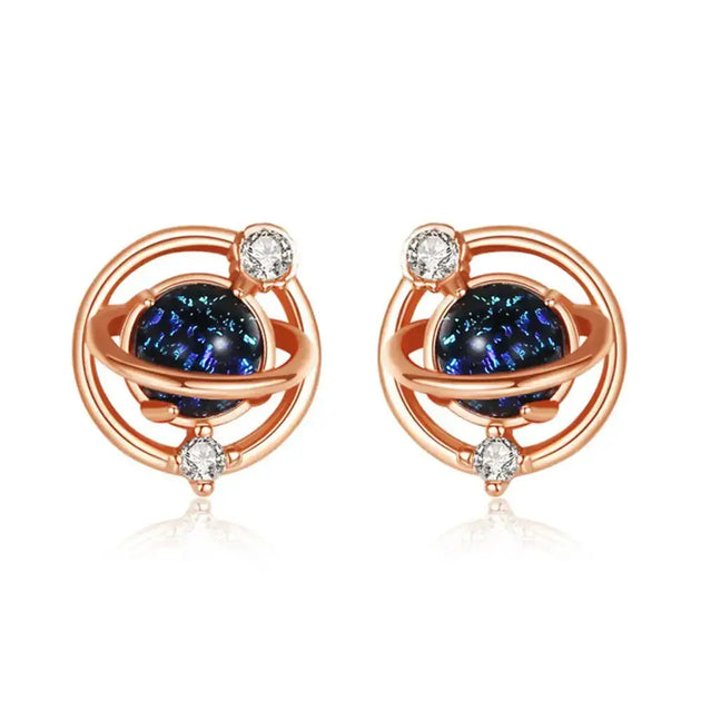 New sterling silver planet earrings european and american light luxury Nexellus