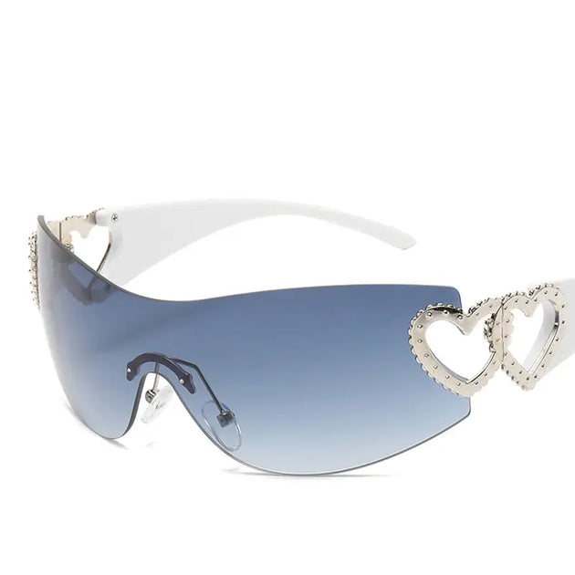 One-Piece Sunglasses Y2K Millennium Hot Girl Style Rimless Sunglasses Vintage Modern Glasses Nexellus