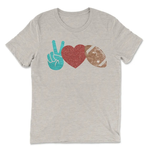 Peace love football tee - Medium