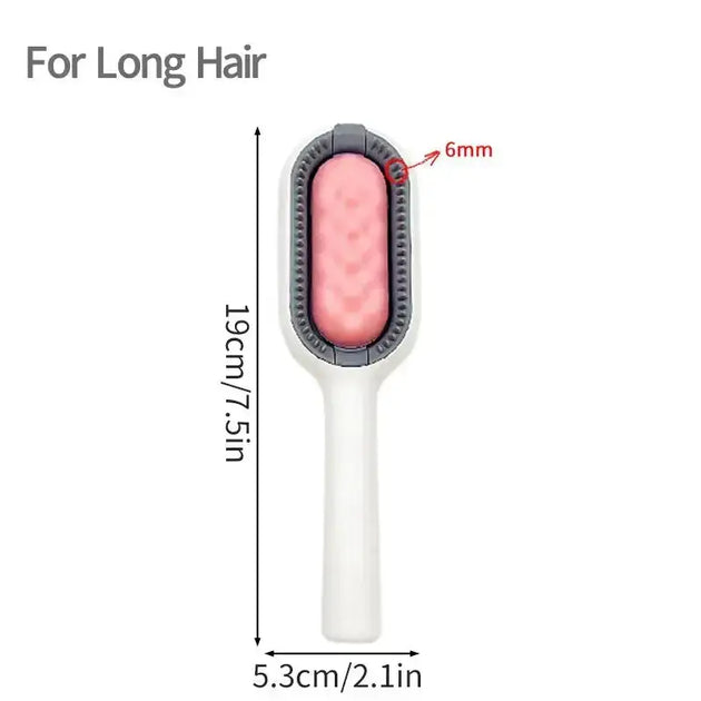 Self-cleaning pet grooming brush - dual-sided sticky comb Nexellus