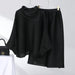 Solid Color Pleated Sets Lapel Long Sleeve Top with Wide Leg Elastic Waist Pant Nexellus
