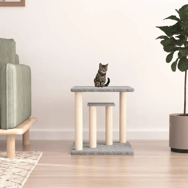 Vidaxl cat scratching posts with platforms light grey 50 cm