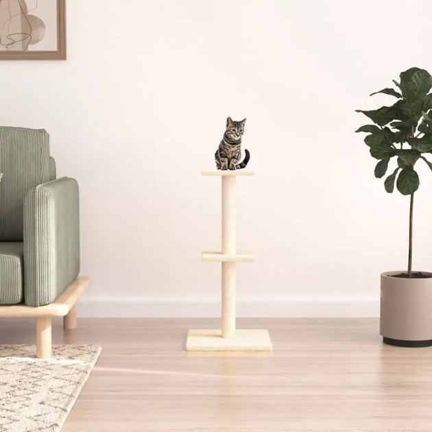 Vidaxl cat tree with sisal scratching posts cream 73 cm