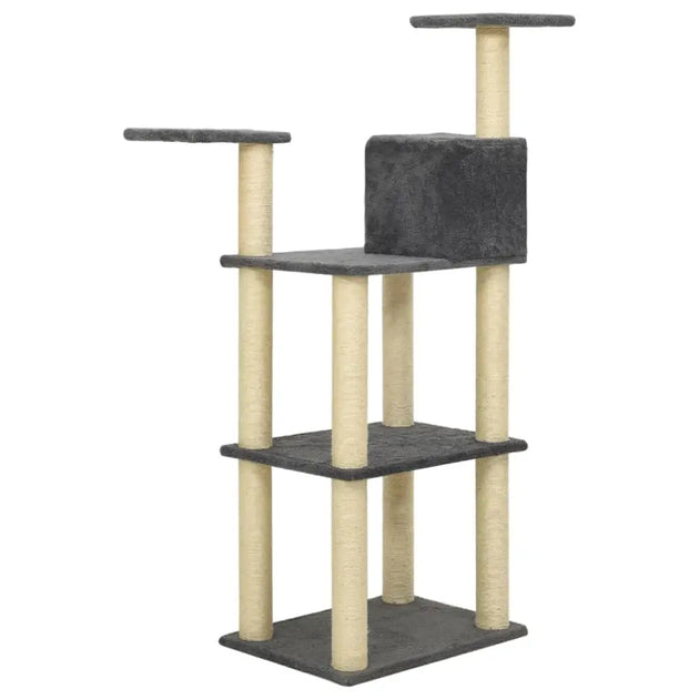 Vidaxl cat tree with sisal scratching posts dark grey 118.5