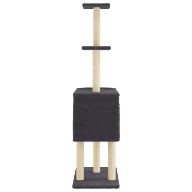 Vidaxl cat tree with sisal scratching posts dark grey 145