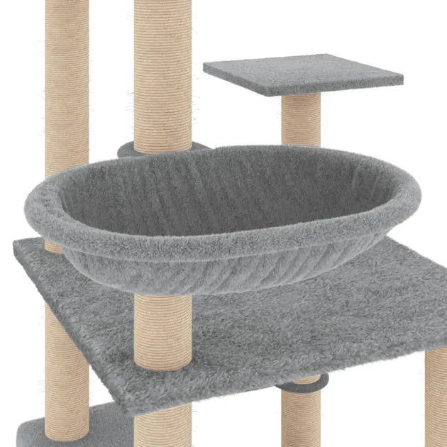 Vidaxl cat tree with sisal scratching posts light grey 141