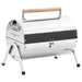 Vidaxl portable tabletop charcoal bbq grill stainless steel