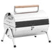 Vidaxl portable tabletop charcoal bbq grill stainless steel