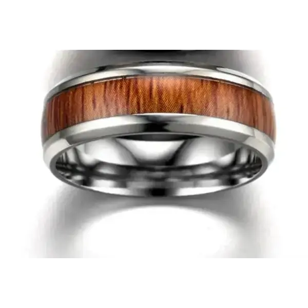 Vintage stainless steel wood rings for men Nexellus