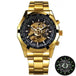 Winner watch men skeleton automatic mechanical watch gold skeleton Nexellus
