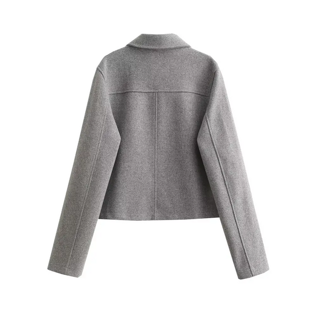 Women's Fashion Soft Short Coat Retro Long Sleeve Button Up Casual Women's Jacket Nexellus