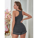 Women's knitted comfortable casual vest short pajamas two-piece set Nexellus