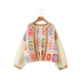 Women's loose color block crochet cardigan Nexellus
