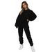 Women's new corduroy solid color round neck pullover long sleeve pants Nexellus