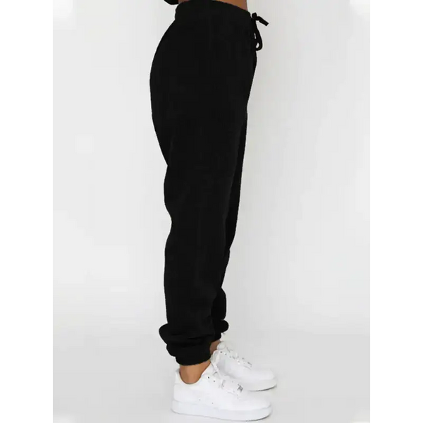 Women's new corduroy solid color round neck pullover long sleeve pants Nexellus