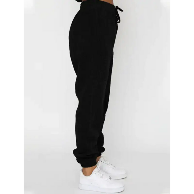 Women's new corduroy solid color round neck pullover long sleeve pants Nexellus