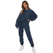Women's new corduroy solid color round neck pullover long sleeve pants Nexellus