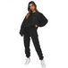 Women's new corduroy solid color round neck pullover long sleeve pants Nexellus