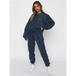 Women's new corduroy solid color round neck pullover long sleeve pants Nexellus