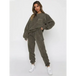 Women's new corduroy solid color round neck pullover long sleeve pants Nexellus