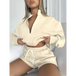 Women's new solid color stand collar zipper pullover long sleeve Nexellus