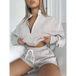 Women's new solid color stand collar zipper pullover long sleeve Nexellus