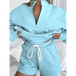 Women's new solid color stand collar zipper pullover long sleeve Nexellus