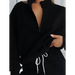 Women's new solid color stand collar zipper pullover long sleeve Nexellus