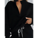Women's new solid color stand collar zipper pullover long sleeve Nexellus